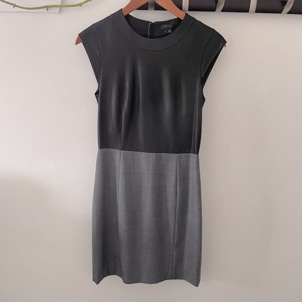 Theory Orinthia Dress with Leather Bodice
